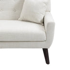 Nowoczesna pikowana sofa dwuosobowa z tapicerką lnianą