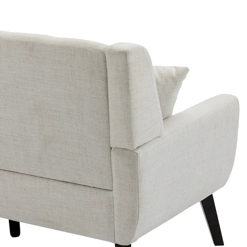 Nowoczesna pikowana sofa dwuosobowa z tapicerką lnianą