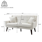 Nowoczesna pikowana sofa dwuosobowa z tapicerką lnianą