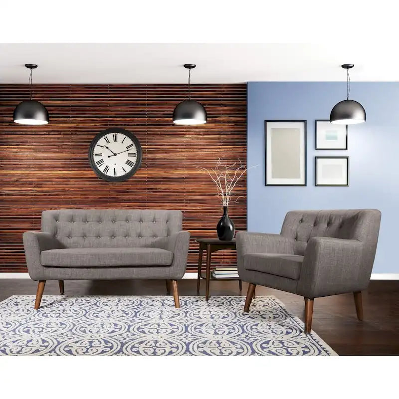 Carson Carrington Balestrand Loveseat aus Stoff mit getufteter Rückenlehne im Mid-Century-Stil – N/A