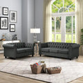 Set Chesterfield Morden Fort imbottito con trapuntatura, divano a 2 posti e divano, 2 PEZZI per il soggiorno, tessuto, lino