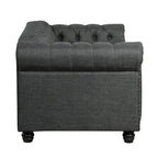 Set Chesterfield Morden Fort imbottito con trapuntatura, divano a 2 posti e divano, 2 PEZZI per il soggiorno, tessuto, lino