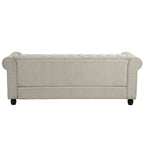Set Chesterfield Morden Fort imbottito con trapuntatura, divano a 2 posti e divano, 2 PEZZI per il soggiorno, tessuto, lino