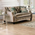 Vynn gepolsterter Zweisitzer aus Massivholz im Übergangsstil von Furniture of America