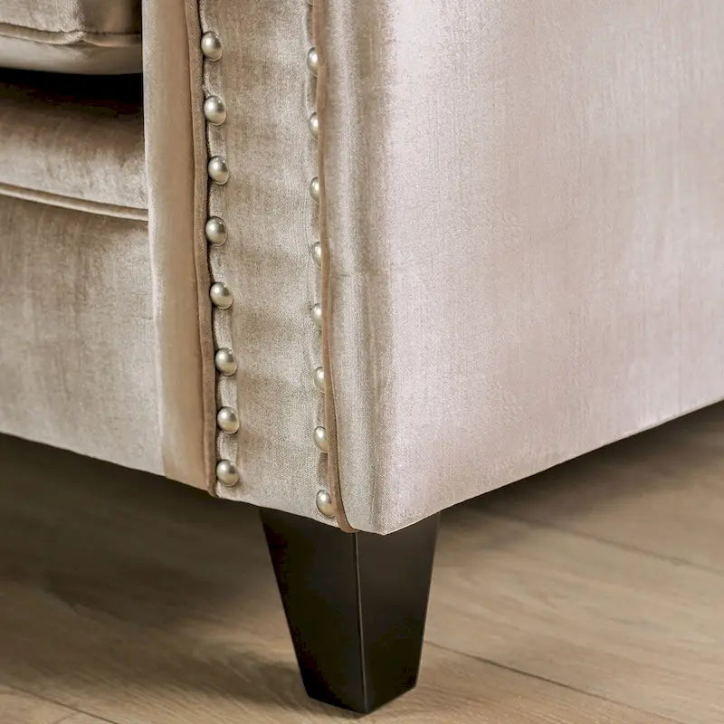 Vynn gepolsterter Zweisitzer aus Massivholz im Übergangsstil von Furniture of America