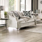 Vynn gepolsterter Zweisitzer aus Massivholz im Übergangsstil von Furniture of America