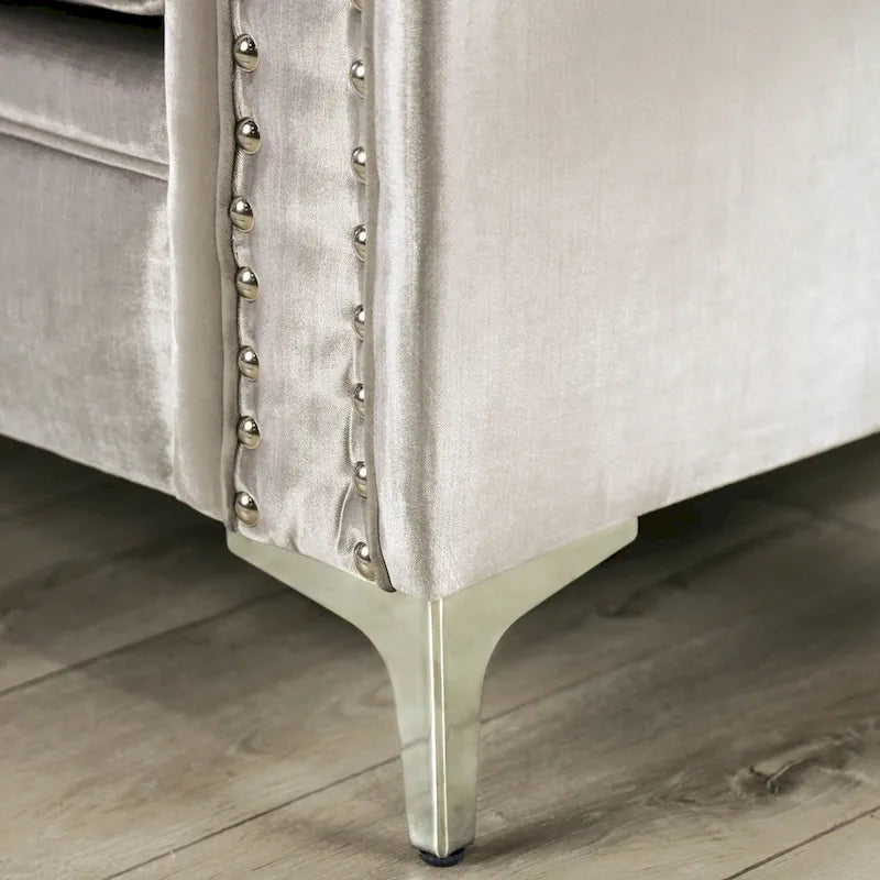 Vynn gepolsterter Zweisitzer aus Massivholz im Übergangsstil von Furniture of America