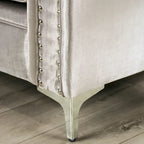 Vynn gepolsterter Zweisitzer aus Massivholz im Übergangsstil von Furniture of America