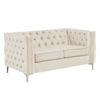 Sofá biplaza moderno Morden Fort con terciopelo holandés profundo y patas de hierro