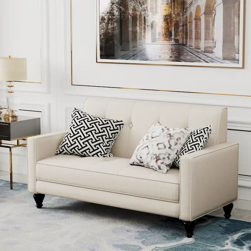 Love seat, mini sofá, pequeño settee, banco loveseat para sala de estar y espacios pequeños, pequeños sofás loveseat tapizados con