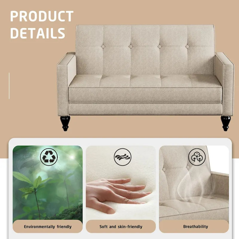 Love seat, mini sofá, pequeño settee, banco loveseat para sala de estar y espacios pequeños, pequeños sofás loveseat tapizados con