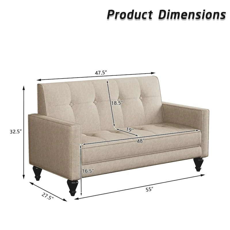 Love seat, mini sofá, pequeño settee, banco loveseat para sala de estar y espacios pequeños, pequeños sofás loveseat tapizados con