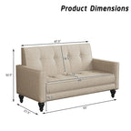Love seat, mini sofá, pequeño settee, banco loveseat para sala de estar y espacios pequeños, pequeños sofás loveseat tapizados con