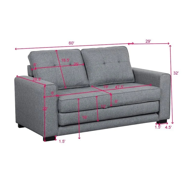 Daisy moderne loveseat van stof en slaapbank