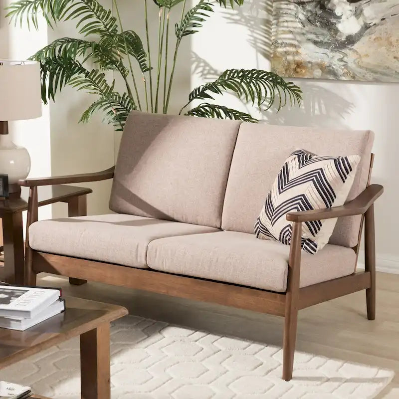 Mid-century-loveseat van Baxton Studio