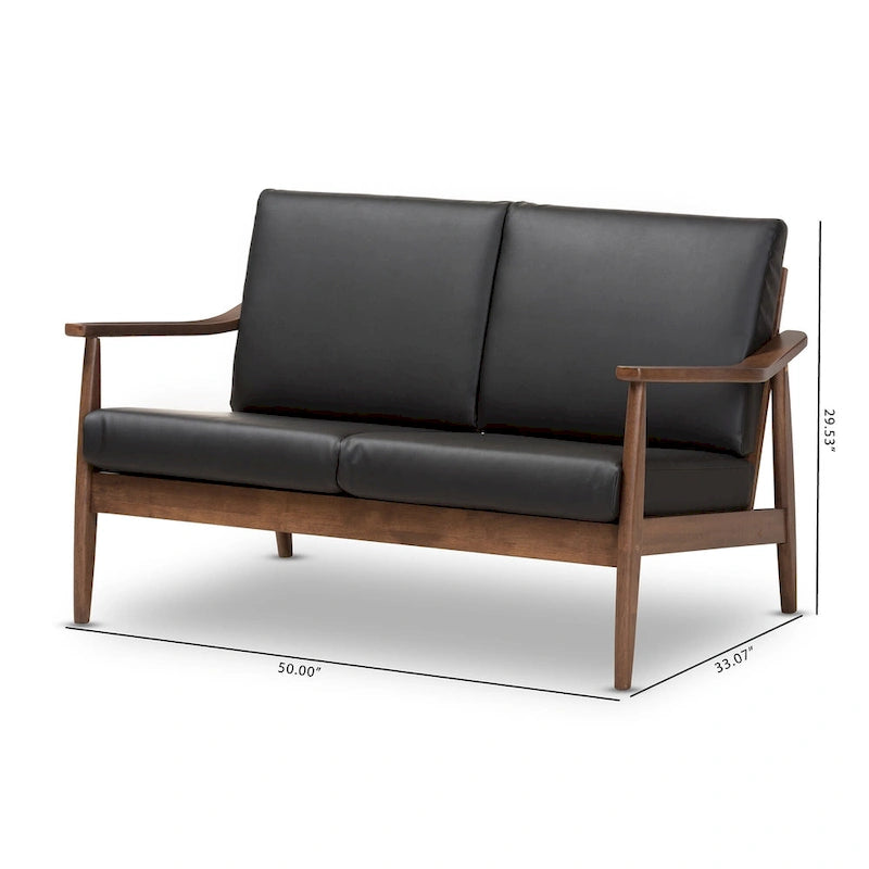 Mid-century-loveseat van Baxton Studio