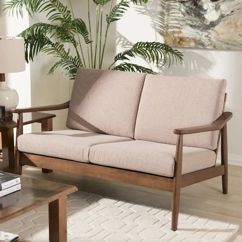 Mid-century-loveseat van Baxton Studio