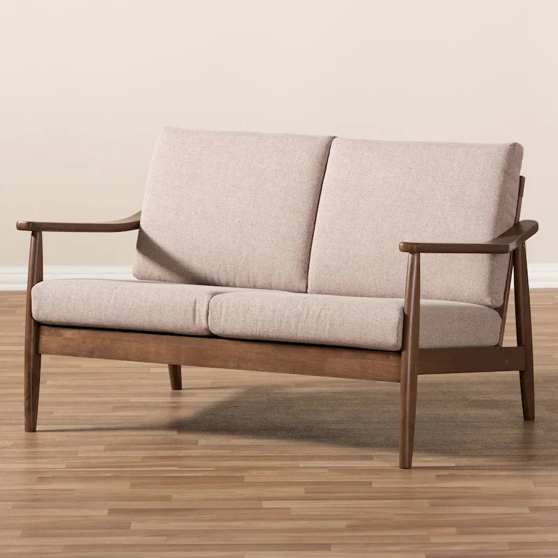 Mid-century-loveseat van Baxton Studio