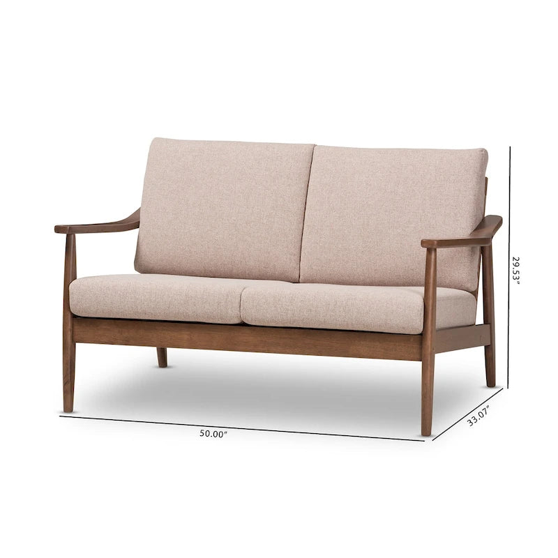 Mid-century-loveseat van Baxton Studio