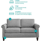 Moderne bank, loveseat Mixoy