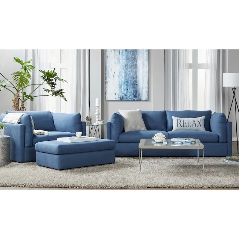 Roundhill Furniture Enda, párnázott háttámlás, szövetből készült, 3 részes kanapé- és pihenőfotel-garnitúra
