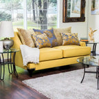 Gisc — współczesna dwuosobowa sofa z tkaniny, z pikowaniem i ozdobnymi ćwiekami, Furniture of America