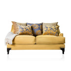 Gisc — współczesna dwuosobowa sofa z tkaniny, z pikowaniem i ozdobnymi ćwiekami, Furniture of America