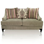 Gisc — współczesna dwuosobowa sofa z tkaniny, z pikowaniem i ozdobnymi ćwiekami, Furniture of America