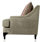Gisc — współczesna dwuosobowa sofa z tkaniny, z pikowaniem i ozdobnymi ćwiekami, Furniture of America