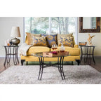 Gisc — współczesna dwuosobowa sofa z tkaniny, z pikowaniem i ozdobnymi ćwiekami, Furniture of America
