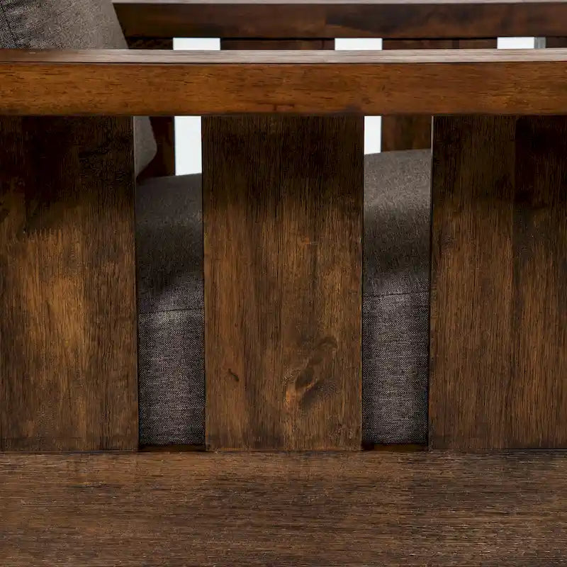 Jimo 3-teiliges Sofa-Set aus rustikaler Eiche und Leinenstoff von Furniture of America