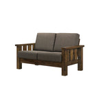 Jimo 3-teiliges Sofa-Set aus rustikaler Eiche und Leinenstoff von Furniture of America