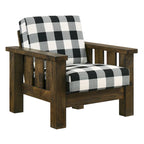 Jimo 3-teiliges Sofa-Set aus rustikaler Eiche und Leinenstoff von Furniture of America
