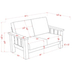 Jimo 3-teiliges Sofa-Set aus rustikaler Eiche und Leinenstoff von Furniture of America