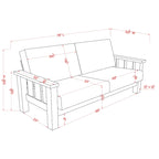 Jimo 3-teiliges Sofa-Set aus rustikaler Eiche und Leinenstoff von Furniture of America