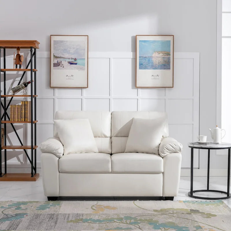Morden Fort gepolsterte Loveseats für das Wohnzimmer, 2-Sitzer-Sofa aus Kunstleder