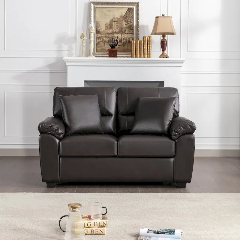 Morden Fort gepolsterte Loveseats für das Wohnzimmer, 2-Sitzer-Sofa aus Kunstleder