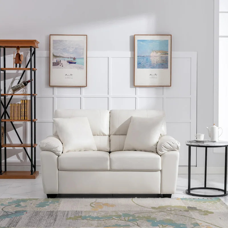 Morden Fort gepolsterte Loveseats für das Wohnzimmer, 2-Sitzer-Sofa aus Kunstleder