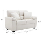 Morden Fort gepolsterte Loveseats für das Wohnzimmer, 2-Sitzer-Sofa aus Kunstleder