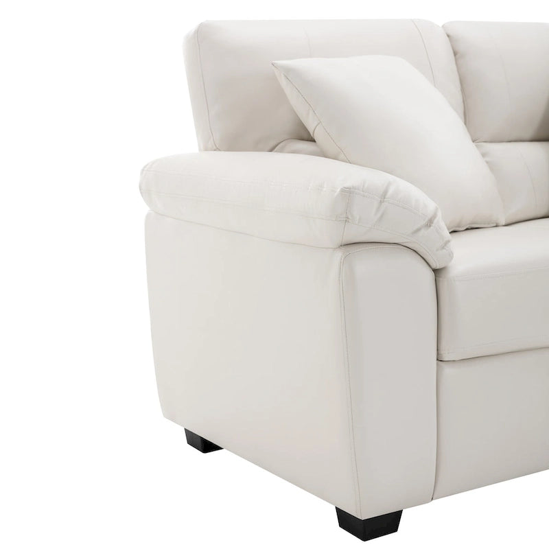 Morden Fort gepolsterte Loveseats für das Wohnzimmer, 2-Sitzer-Sofa aus Kunstleder