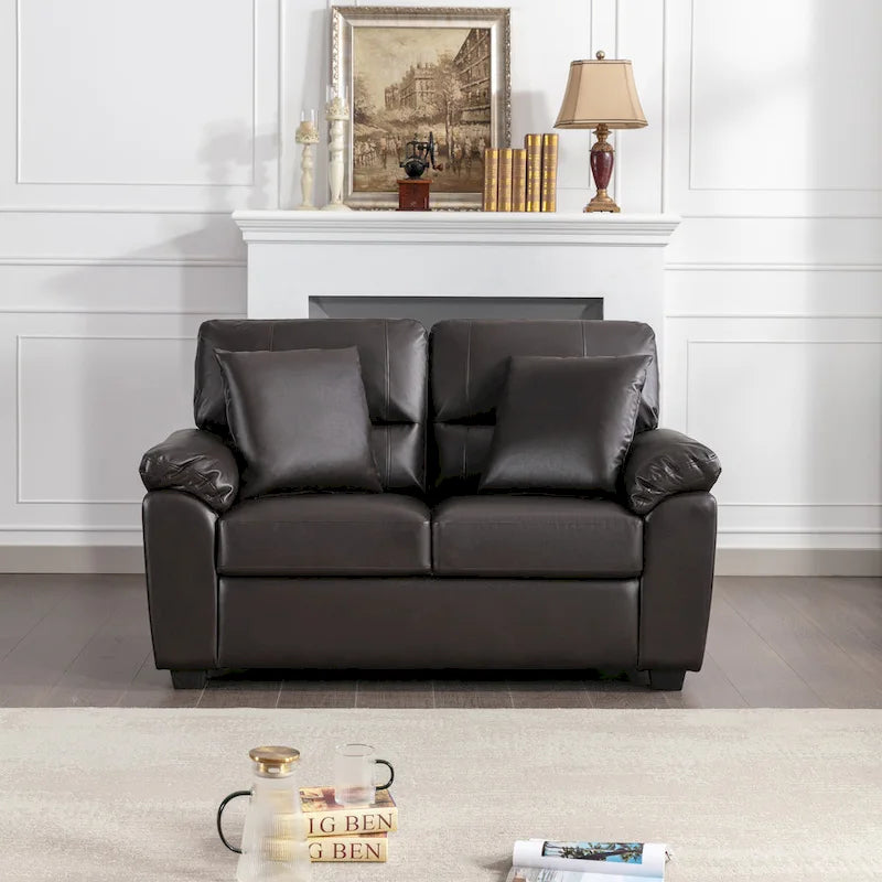 Morden Fort gepolsterte Loveseats für das Wohnzimmer, 2-Sitzer-Sofa aus Kunstleder
