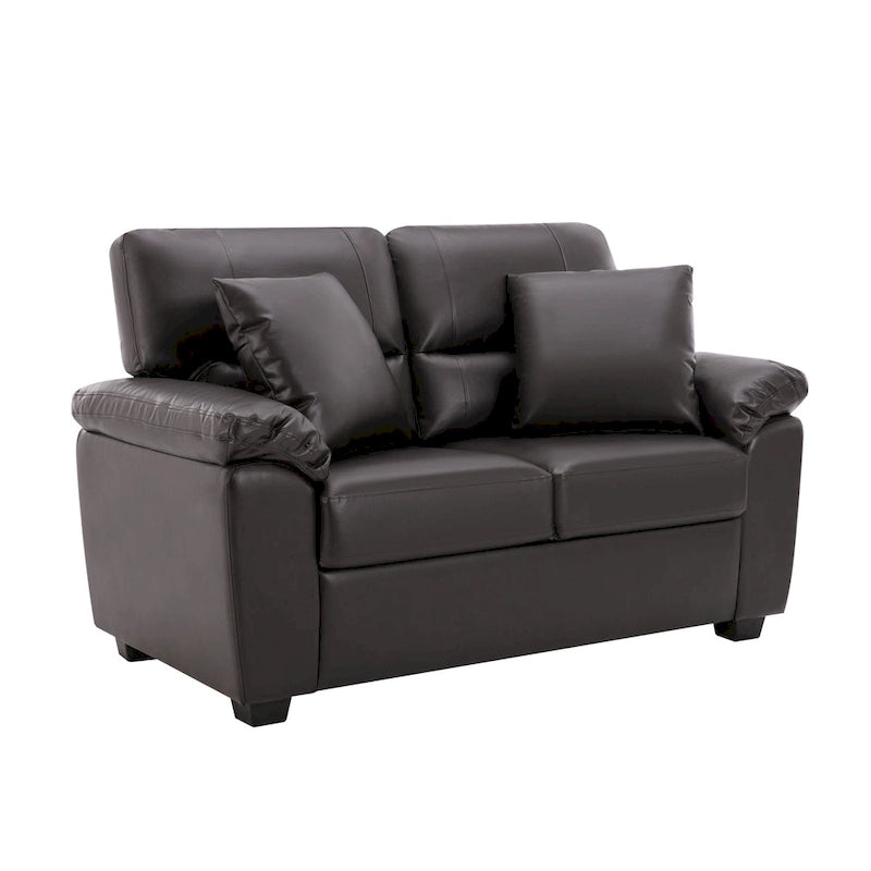 Morden Fort gepolsterte Loveseats für das Wohnzimmer, 2-Sitzer-Sofa aus Kunstleder
