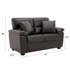 Morden Fort gepolsterte Loveseats für das Wohnzimmer, 2-Sitzer-Sofa aus Kunstleder