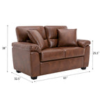 Morden Fort gepolsterte Loveseats für das Wohnzimmer, 2-Sitzer-Sofa aus Kunstleder