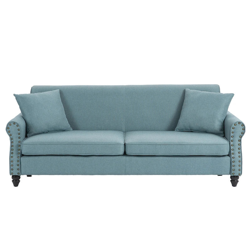 73 Nailhead Trim Sofa Rolled Arms Upholstered Loveseat