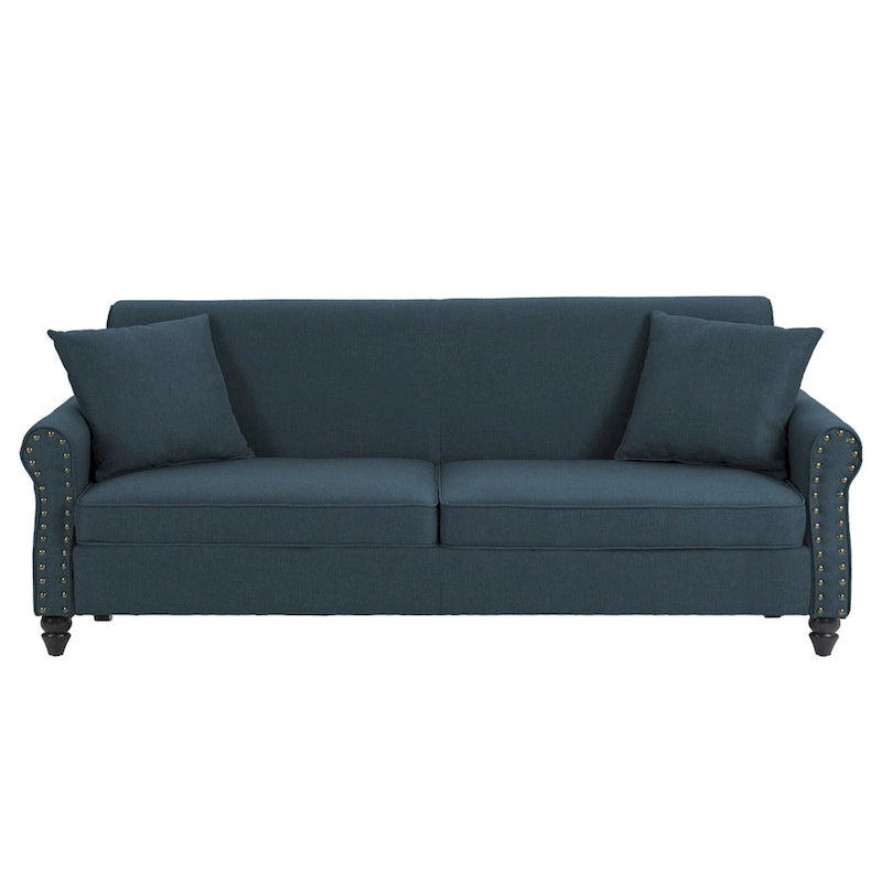 73 Nailhead Trim Sofa Rolled Arms Upholstered Loveseat