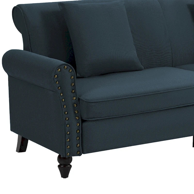 73 Nailhead Trim Sofa Rolled Arms Upholstered Loveseat