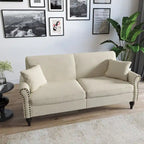 73 Nailhead Trim Sofa Rolled Arms Upholstered Loveseat