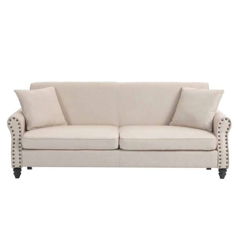 73 Nailhead Trim Sofa Rolled Arms Upholstered Loveseat