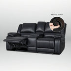 72 Width Modern Contemporary Faux Leather Manual Reclining Loveseat